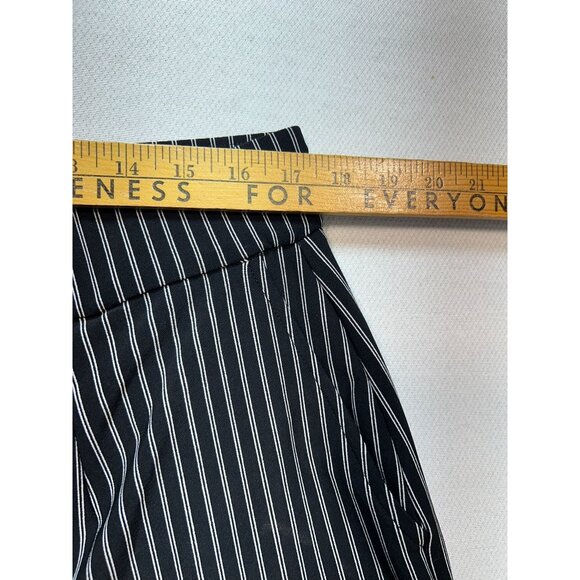 Hilary Radley Women's Tummy Control Pleated Pants Size XL Black White Stripe - Picture 7 of 11